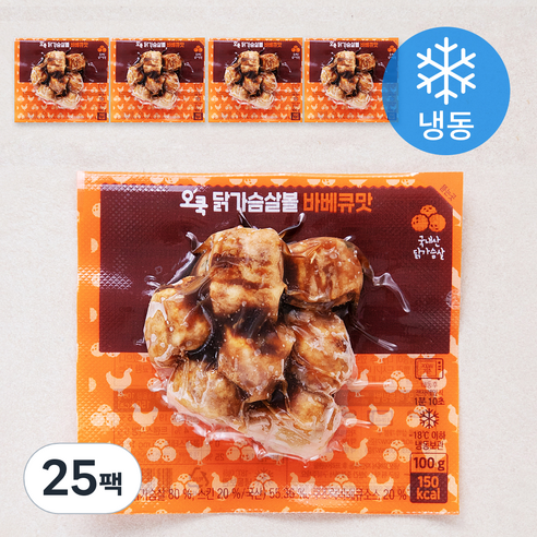 오쿡 닭가슴살볼 바베큐맛 (냉동), 100g, 25팩