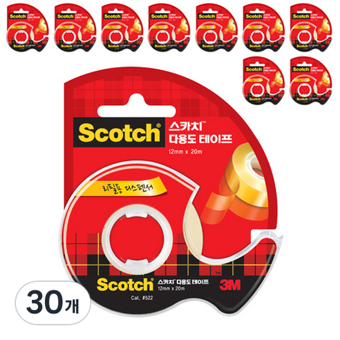 스카치 다용도 테이프 12mm x 20m 522, 30개