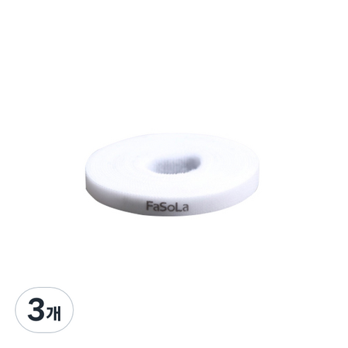 히키스 케이블 전선 정리 벨크로 테이프 화이트 5m, 3개