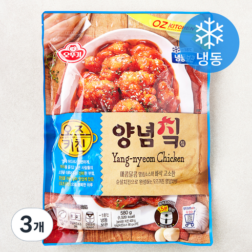 오뚜기 오즈키친 양념치킨 (냉동), 580g, 3개