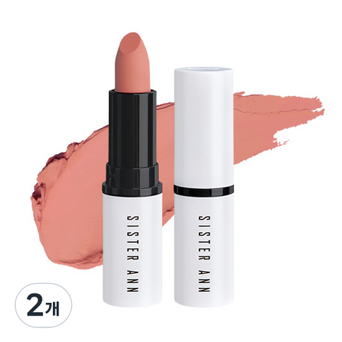 씨스터앤 매트 무스 립스틱 3.5g, 01호 피치번, 2개