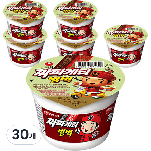 농심 짜파게티 범벅 미니 컵라면 70g, 30개