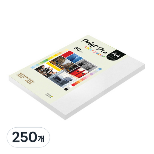 종이문화 프린트 프로 칼라 복사용지 No 30 스노우화이트 80g, A4, 250개