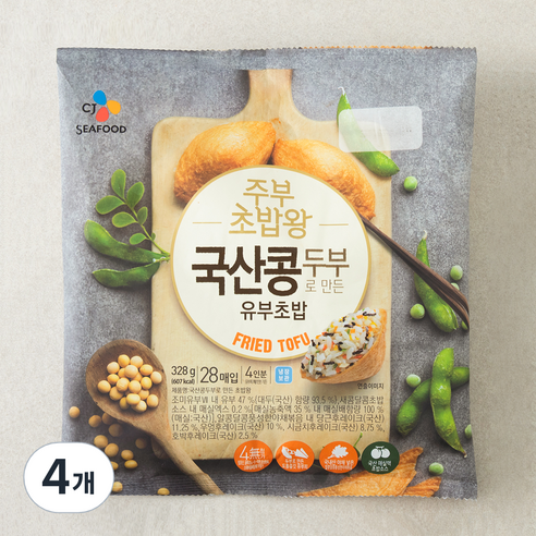 CJ씨푸드 주부초밥왕 국산콩, 328g, 4개