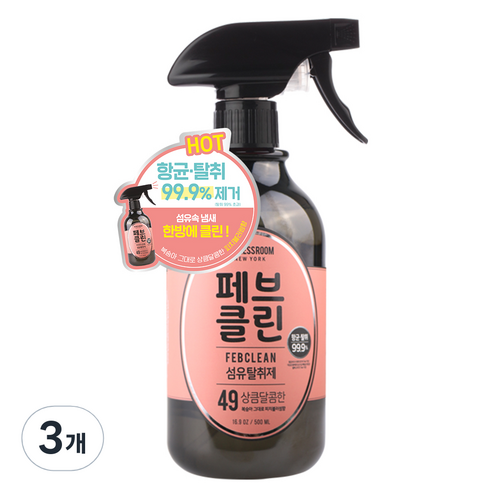더블유드레스룸 페브클린 섬유탈취제 No.49 피치블러썸, 500ml, 3개