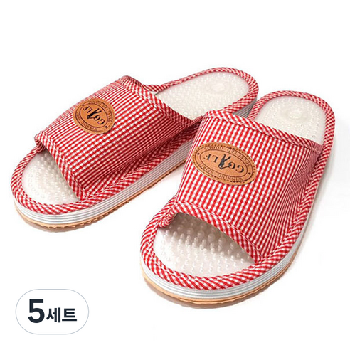 골프지압 슬리퍼, 5세트, 레드