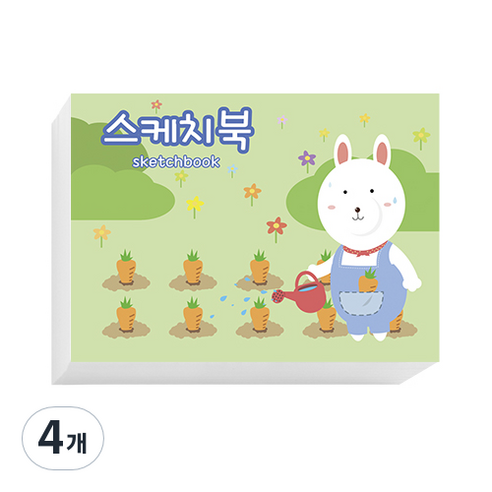 아트모아 토끼 뜯어쓰는 스케치북 130g, 345 x 248 mm, 125매, 4개