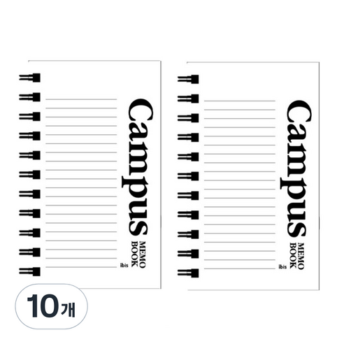 아이비스 두꺼운 좌철수첩 캠퍼스 12682 80매, 화이트, 10개