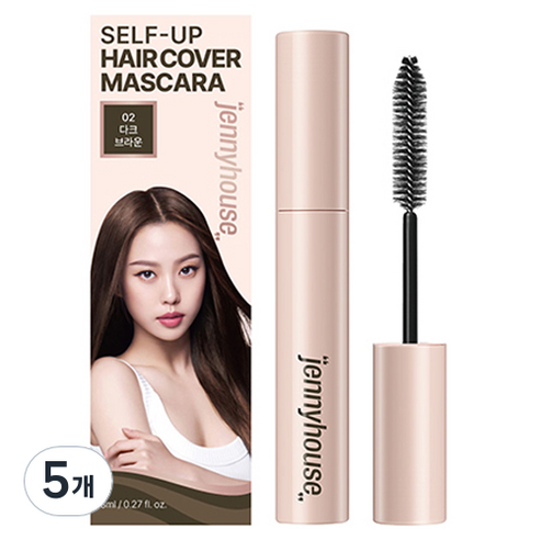 제니하우스코스메틱 셀프업 헤어 새치 커버 마스카라 8ml, 다크 브라운, 5개