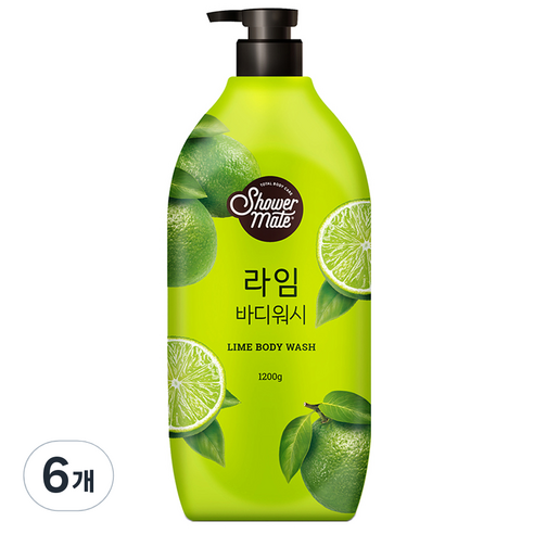 샤워메이트 내추럴 바디워시 라임, 1.2kg, 6개