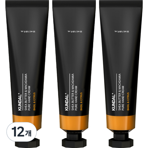 쿤달 시어버터 앤 마카다미아 퓨어 핸드크림 아로마에디션 바질앤시트러스, 50ml, 12개