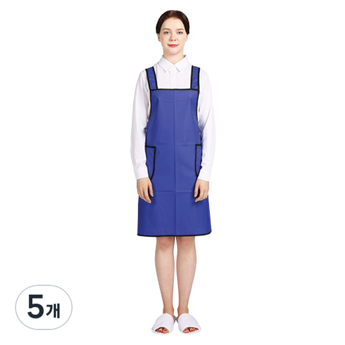 웰프런 우레탄 방수앞치마 검정파이핑 소, 네이비, 5개
