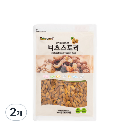 너츠스토리 통 아몬드, 2개, 500g
