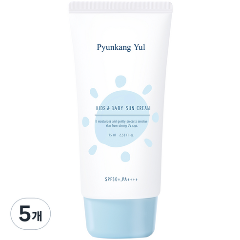 편강율 키즈 앤 베이비 촉촉 선크림 SPF50+ PA++++, 5개, 75ml