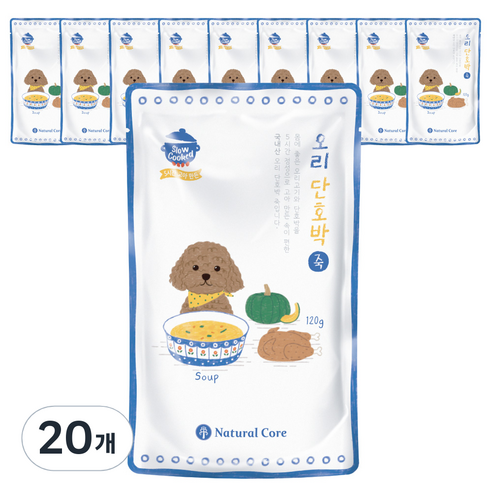 네츄럴코어 강아지 보양죽, 오리 + 단호박 혼합맛, 120g, 20개