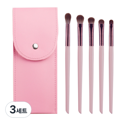 디에스 휴대용 파스텔 파우치 브러쉬 5종 세트, 코랄, 3세트