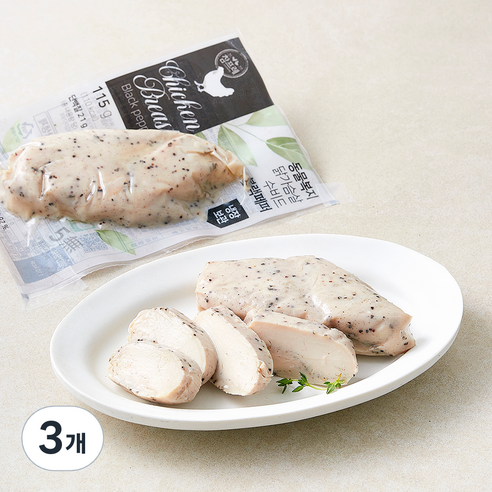 [로켓프레시] 참프레 동물복지 인증 닭가슴살 수비드 블랙페퍼, 115g, 3개, 1개입