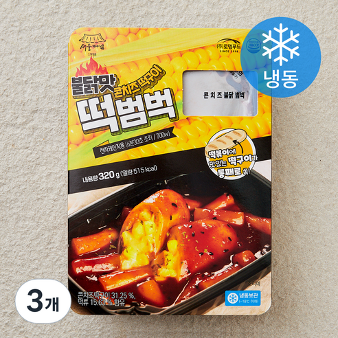 서울마님 불닭맛 콘치즈떡구이 떡범벅 (냉동), 320g, 3개