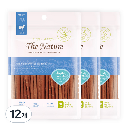 굿데이 더네이쳐 강아지 스틱형 간식, 혼합맛(양고기/고구마), 100g, 12개