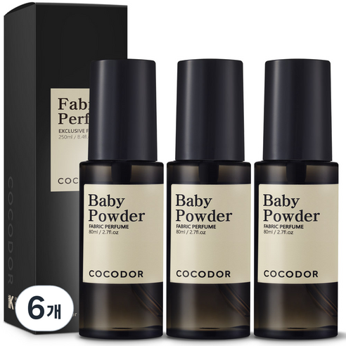 코코도르 룸 앤 패브릭 퍼퓸 섬유탈취제, 80ml, 6개, 베이비 파우더