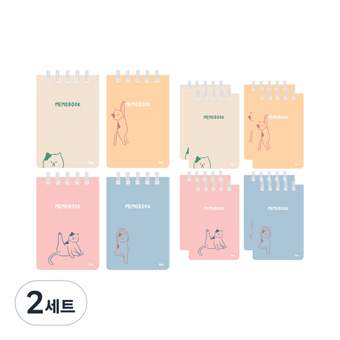 아이비스 합지 상철 수첩 SP12039 4종 x 3p 세트, 베이지 + 옐로우 + 핑크 + 블루, 2세트
