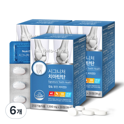 뉴트리디데이 시그니처 치아탄탄, 30정, 6개