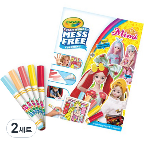 크레욜라 칼라원더 메스프리 미미 패드 18p + 마커 5p 세트, 5색, 2세트