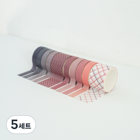 케이트가든 컬러 데코 마스킹테이프 10색 세트, 핑크, 5세트