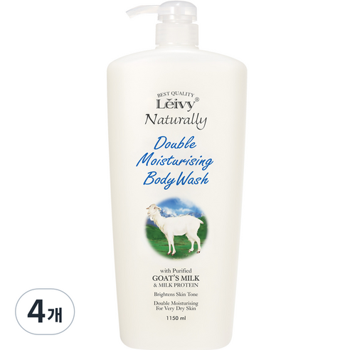 레이비 산양유 바디워시 플로럴코튼향, 1150ml, 4개