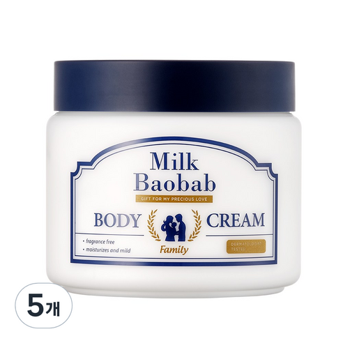 밀크바오밥 패밀리 바디 크림 무향, 500g, 5개