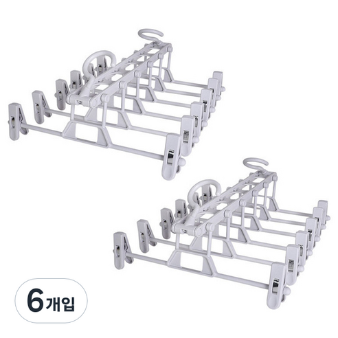 욜로라이프 층층이 바지걸이, 그레이, 6개
