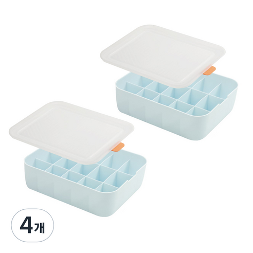 부스마켓 층층이 속옷 보관 상자 15칸 블루, 4개
