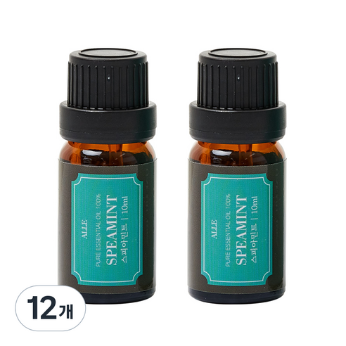 알레 비건 아로마 에센셜 오일 스피아민트, 10ml, 12개