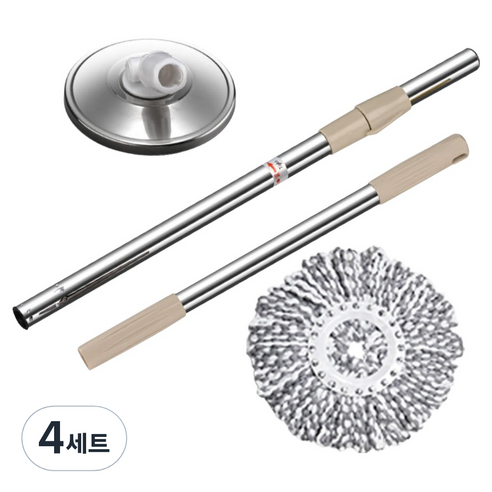명강산업 고급형 핸드 스핀 회전 밀대 + 걸레 랜덤발송 세트, 4세트