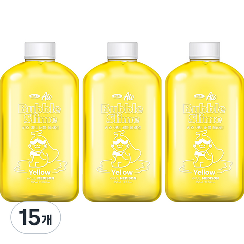폴메디슨 대용량 키즈 아토 버블 슬라임 옐로우 옐로우, 15개, 550ml