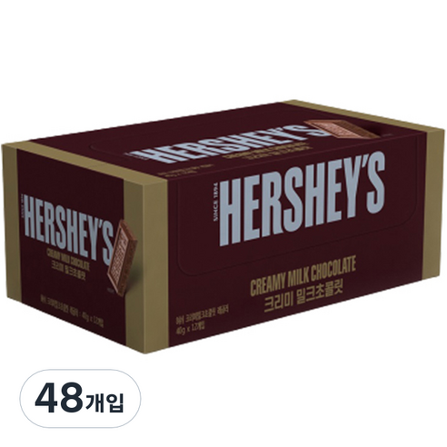 롯데제과 허쉬 크리미 밀크 초콜릿, 480g, 4개