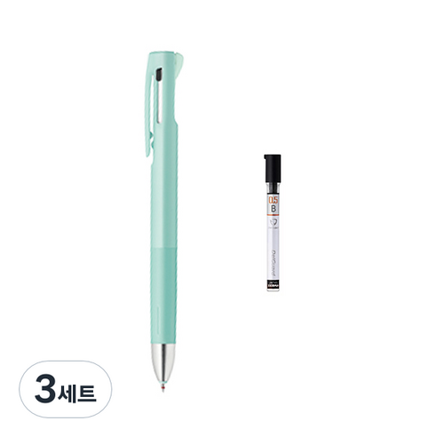제브라 블렌 2+S 샤프 0.7mm + B샤프심, 블루그린(샤프바디), 3세트
