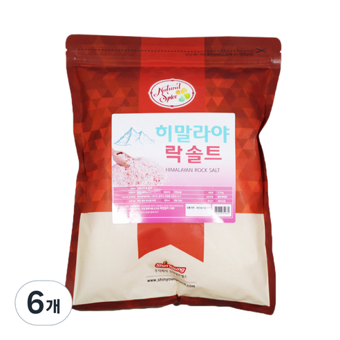내츄럴스파이스 히말라야 핑크 락 솔트 고운소금, 1500g, 6개