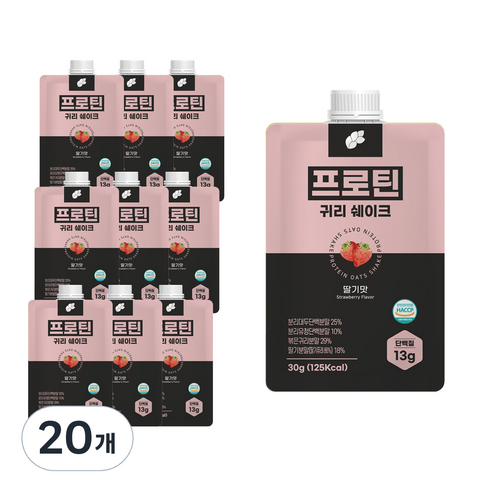 논앤밭위드 프로틴 귀리쉐이크 딸기맛, 30g, 20개