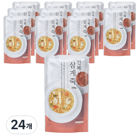 원더푸드 반려동물용 죽 120g, 전복 + 닭 혼합맛, 24개