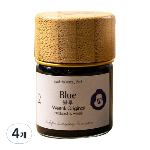 윙크 미니 병잉크 15ml, No 2 블루, 4개