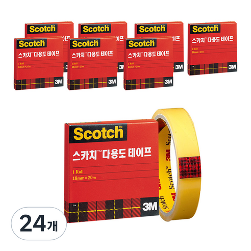 스카치 다용도 셀로판 테이프 리필 500 18mm x 20m, 24개