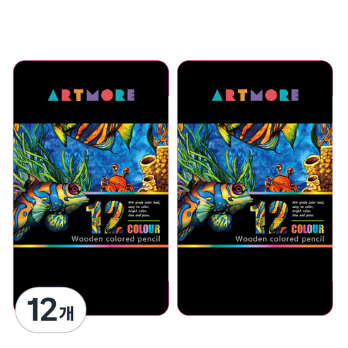 아트모아 전문가용 색연필 틴케이스, 12색, 12개