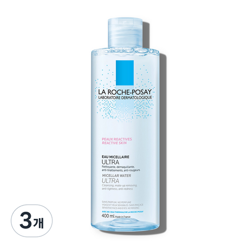 라로슈포제 미셀라 울트라 리엑티브 클렌징워터, 400ml, 3개