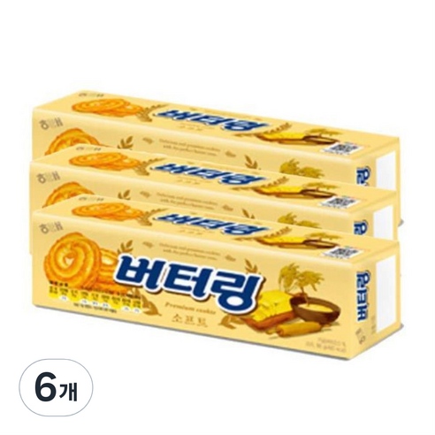 해태제과 버터링 소프트, 86g, 6개