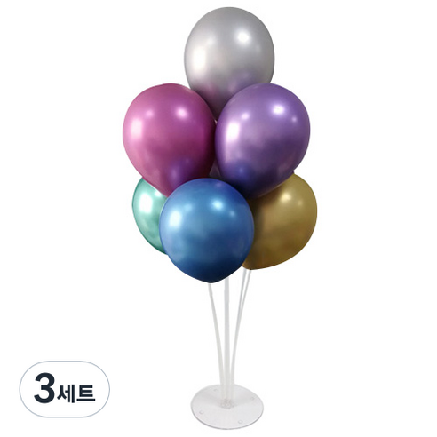 와우파티코리아 풍선꽂이 세트, 크롬 혼합2, 3세트