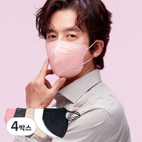 케이바이오 새부리형 컬러 황사마스크 KF94 대형, 50개입, 4개, 핑크