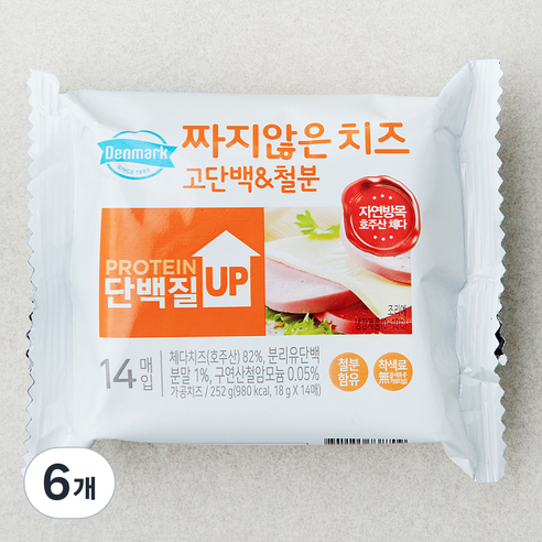 덴마크 짜지않은치즈 고단백 & 철분, 18g, 14개입, 6개