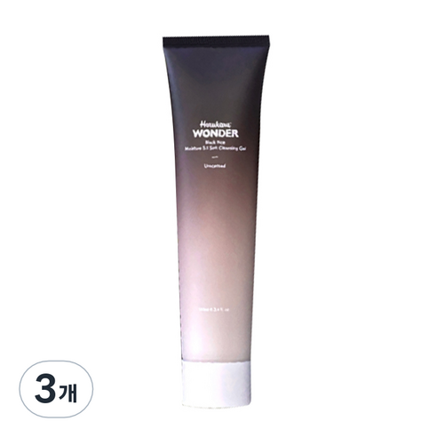 하루하루 원더 블랙 라이스 모이스처 약산성 소프트 클렌징 젤, 100ml, 3개
