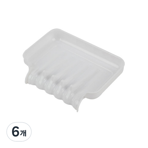 새드리 모던 물 잘 빠지는 비누받침, 화이트, 6개